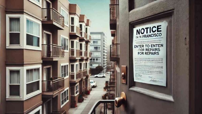 San Francisco Notice To Enter An Apartment For Repairs